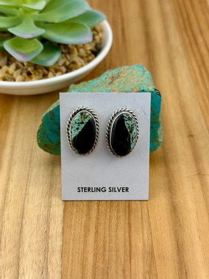 BlackJack Oval Sterling Studs