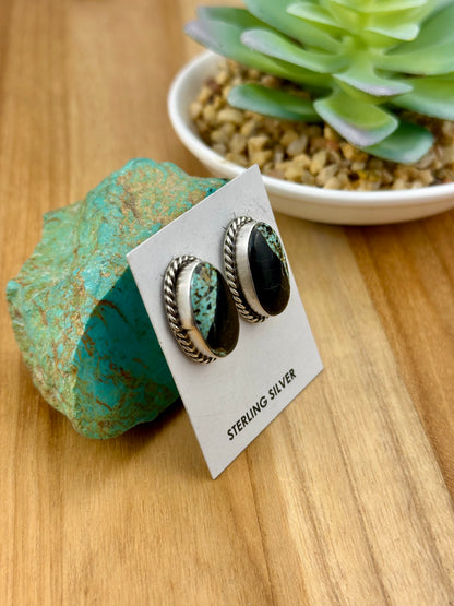 BlackJack Oval Sterling Studs