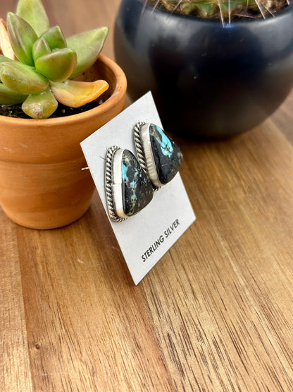 Blackjack Triangle Sterling Stud Earrings