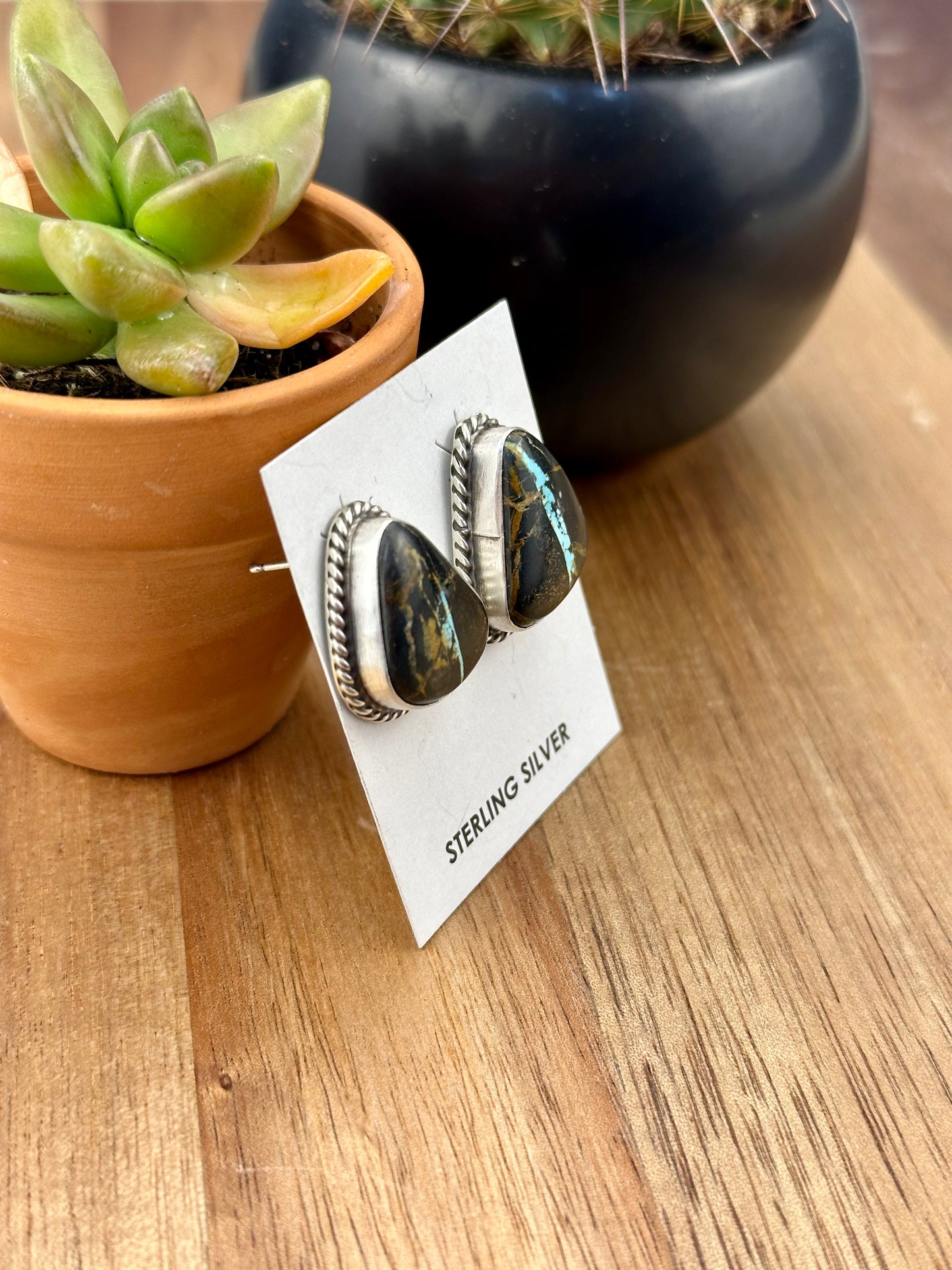 Blackjack Triangle Stud Earrings