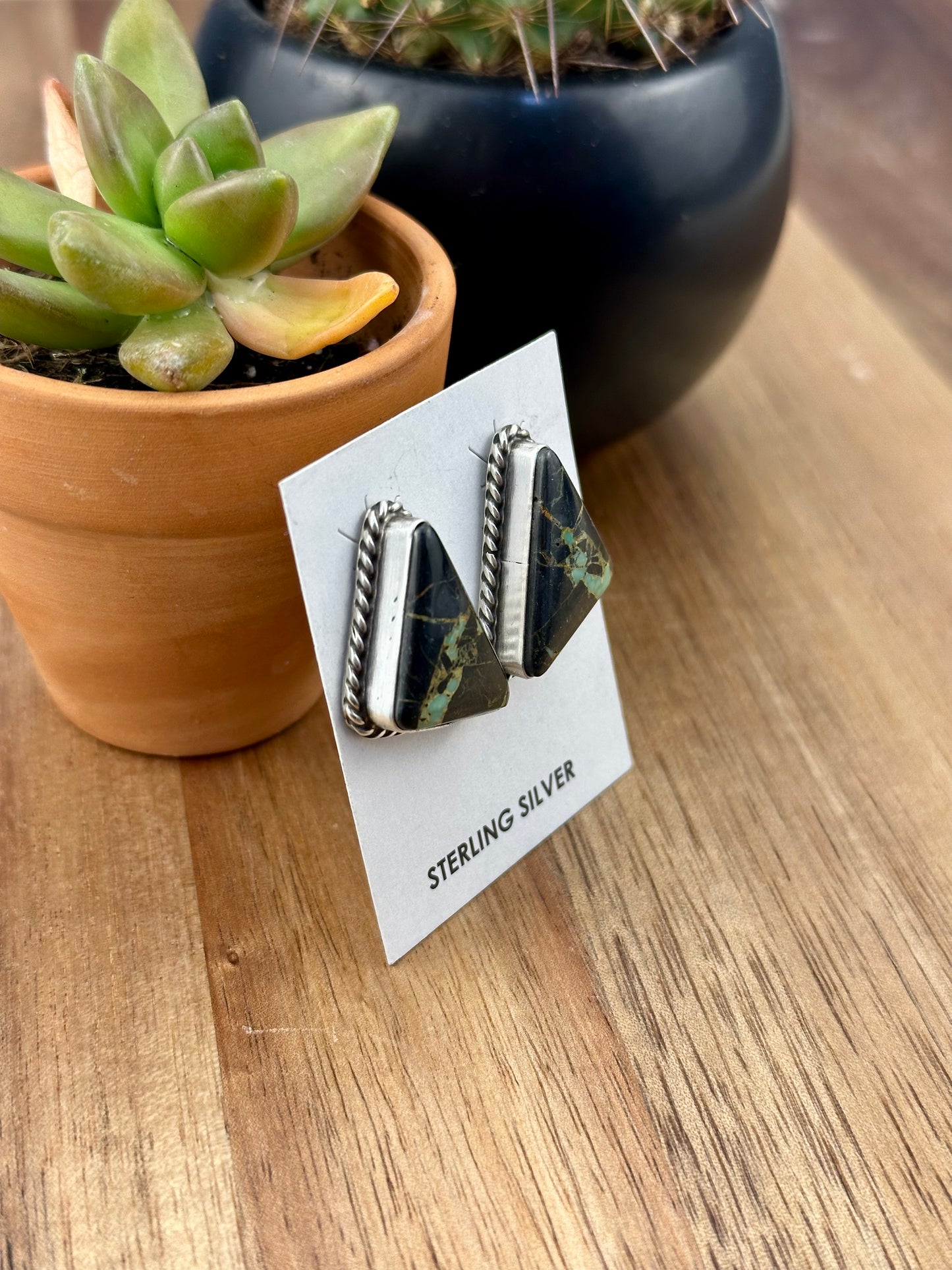 Blackjack Triangle Stud Earrings