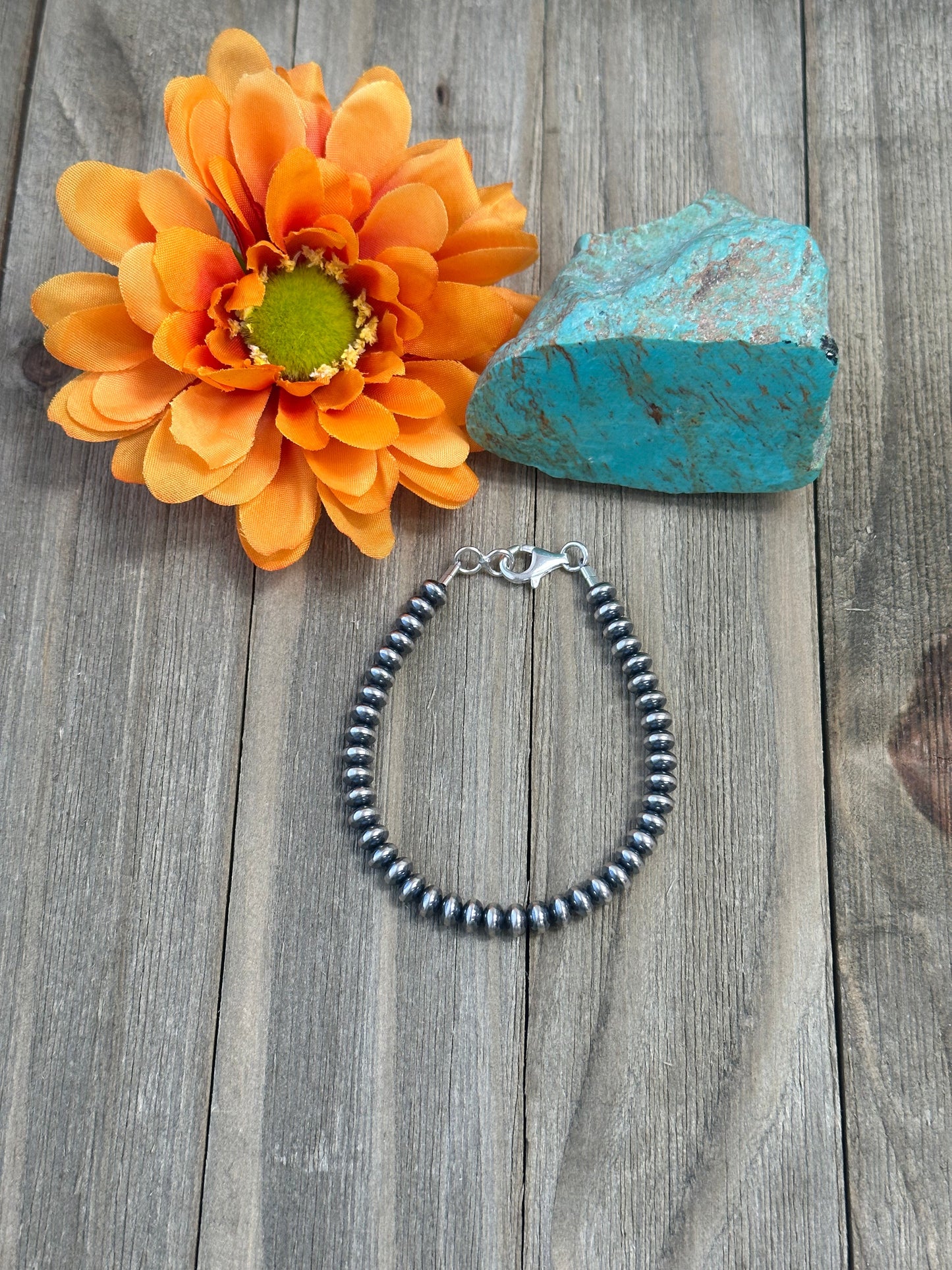6MM Rondelle Sterling Pearl Bracelet