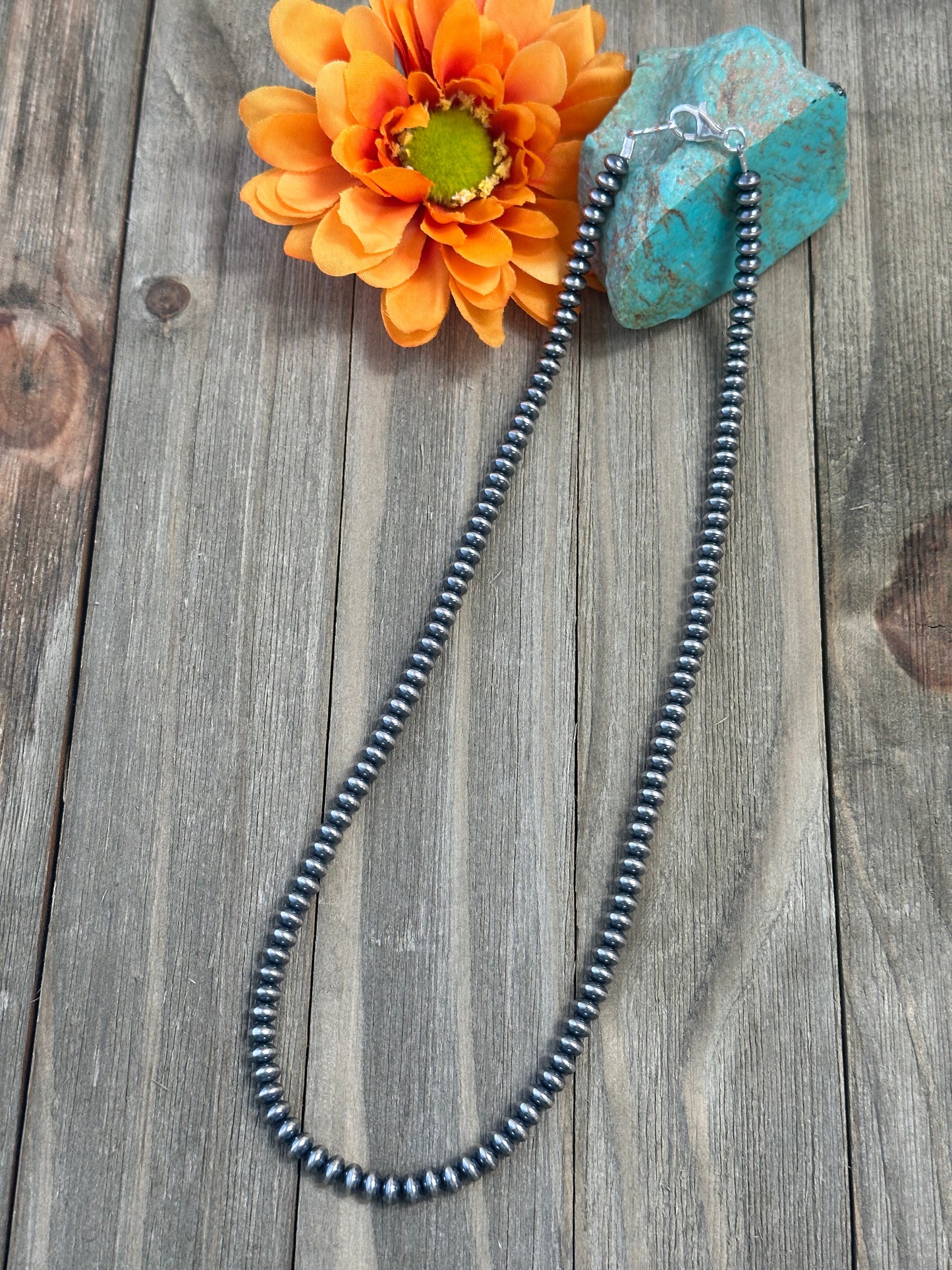 20" 6MM Rondelle Sterling Pearls