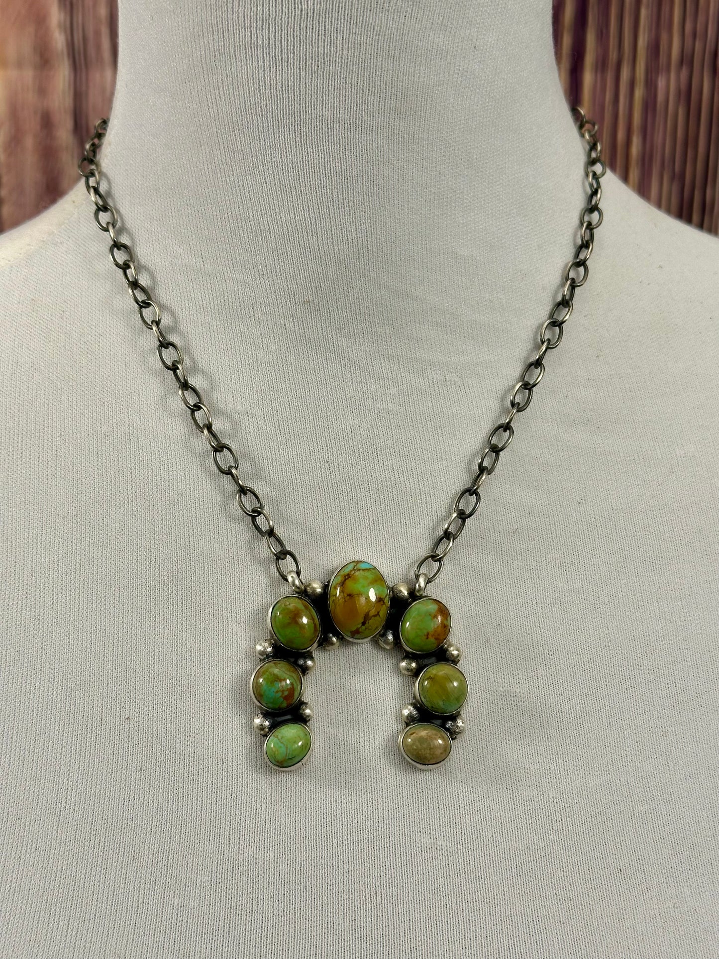 Kingman Turquoise Naja Sterling Necklace