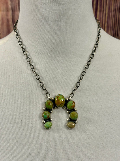 Kingman Turquoise Naja Sterling Necklace
