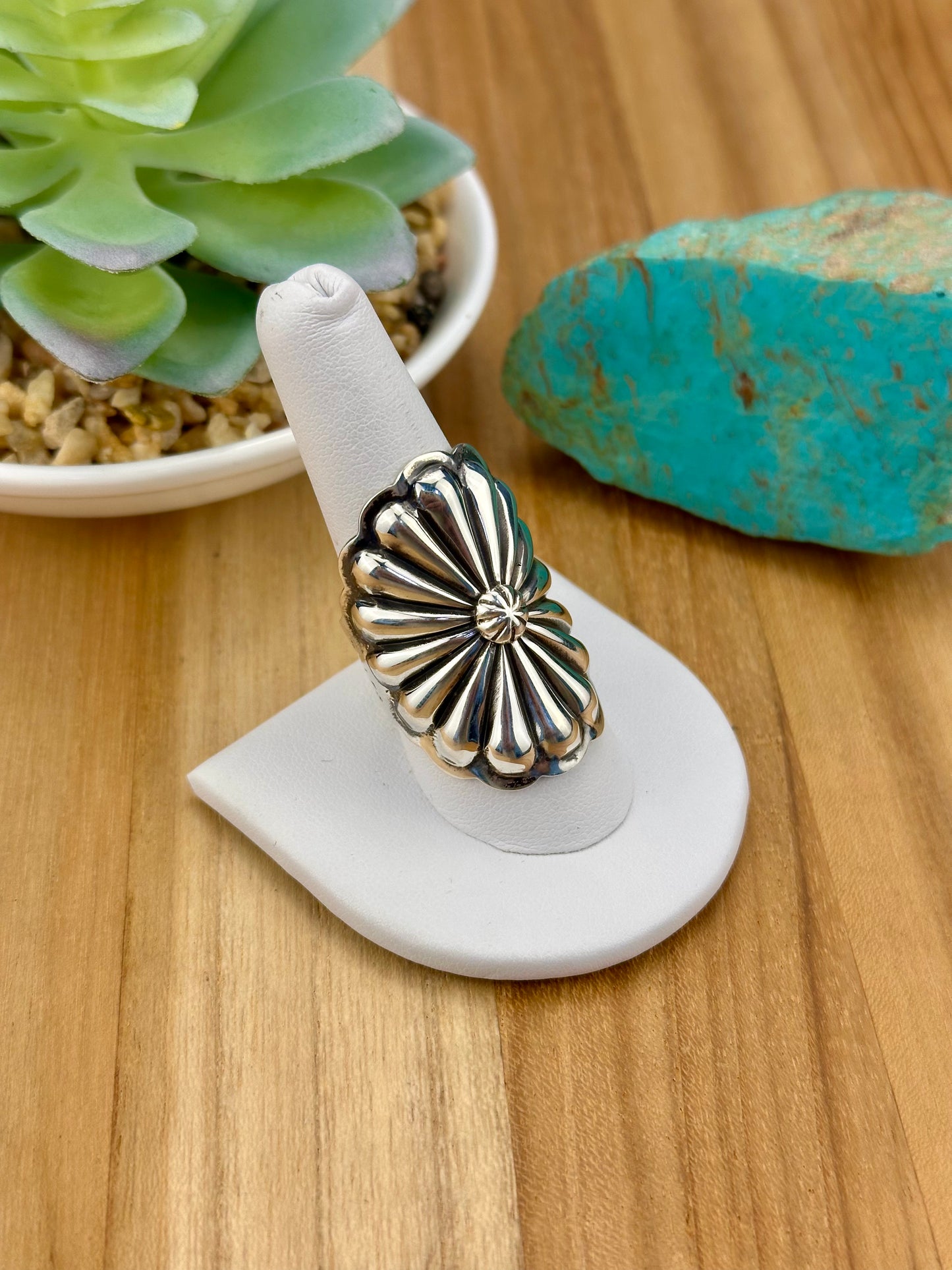 Sterling Silver Floral Stamp Ring