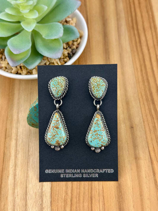 Kingman Turquoise Teardrop Dangle Earrings