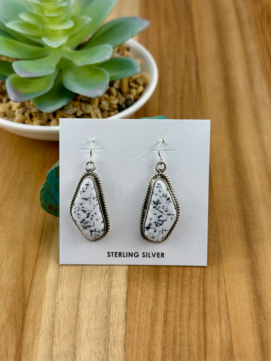 White Buffalo Sterling Dangle Earrings