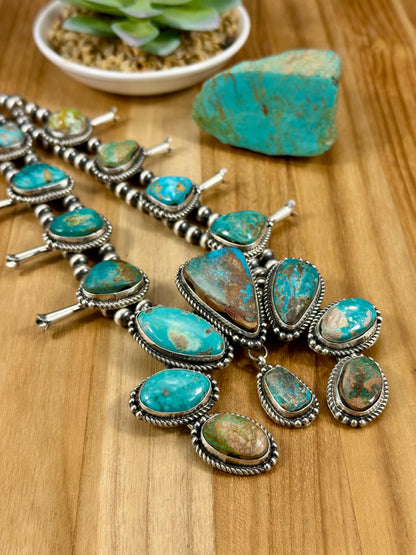 Royston Squash Blossom Sterling Naja Necklace