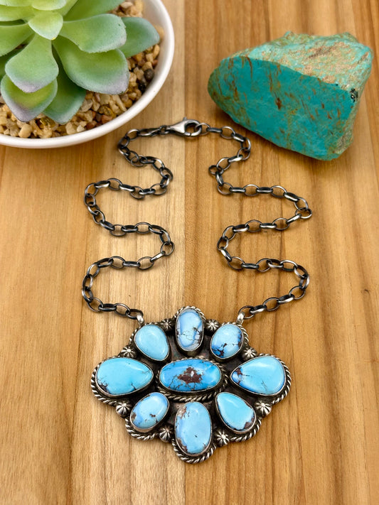 Golden Hills Floral Cluster Sterling Necklace