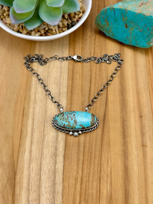 Kingman Turquoise Oval Sterling Silver Necklace
