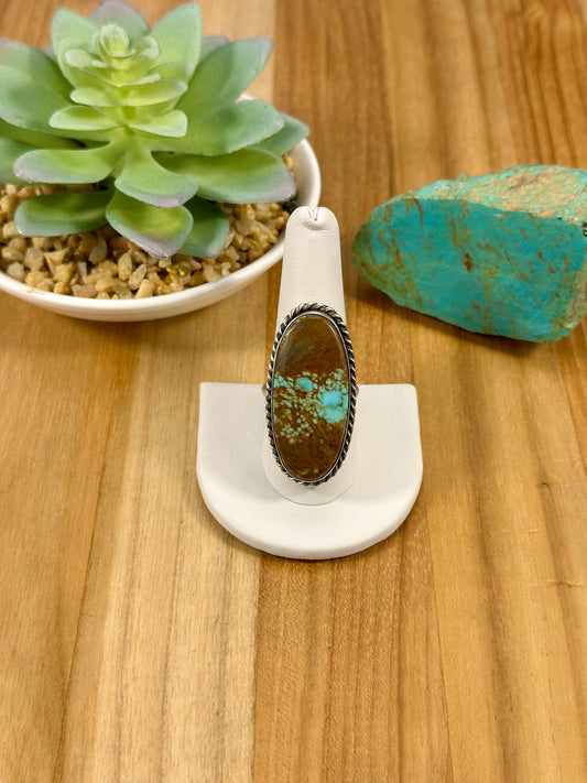 #8 Turquoise Oval Sterling Silver Ring