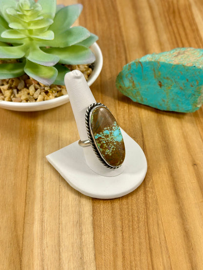 #8 Turquoise Oval Sterling Silver Ring