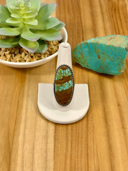#8 Turquoise Oval Sterling Silver Ring