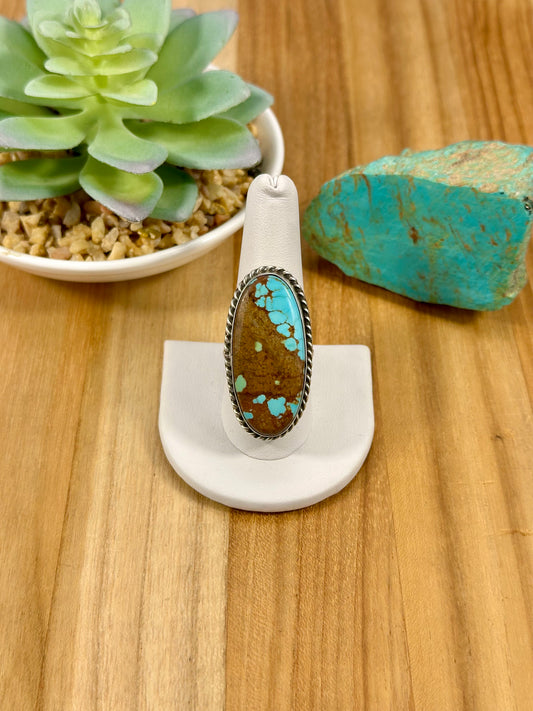 #8 Turquoise Oval Sterling Silver Ring
