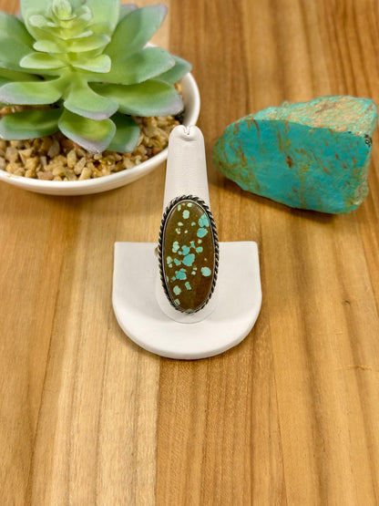 #8 Turquoise Oval Sterling Silver Ring