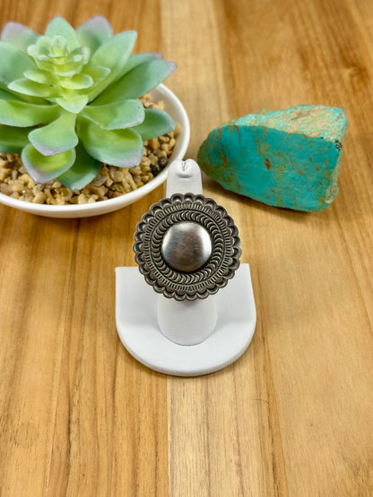 Sterling Silver Circle Concho Ring