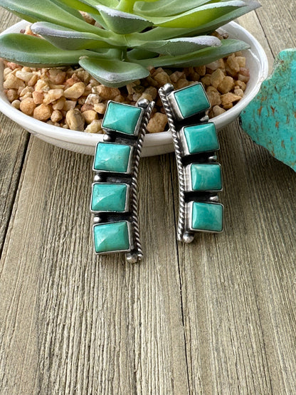 Kingman 4 Stone Square Earrings