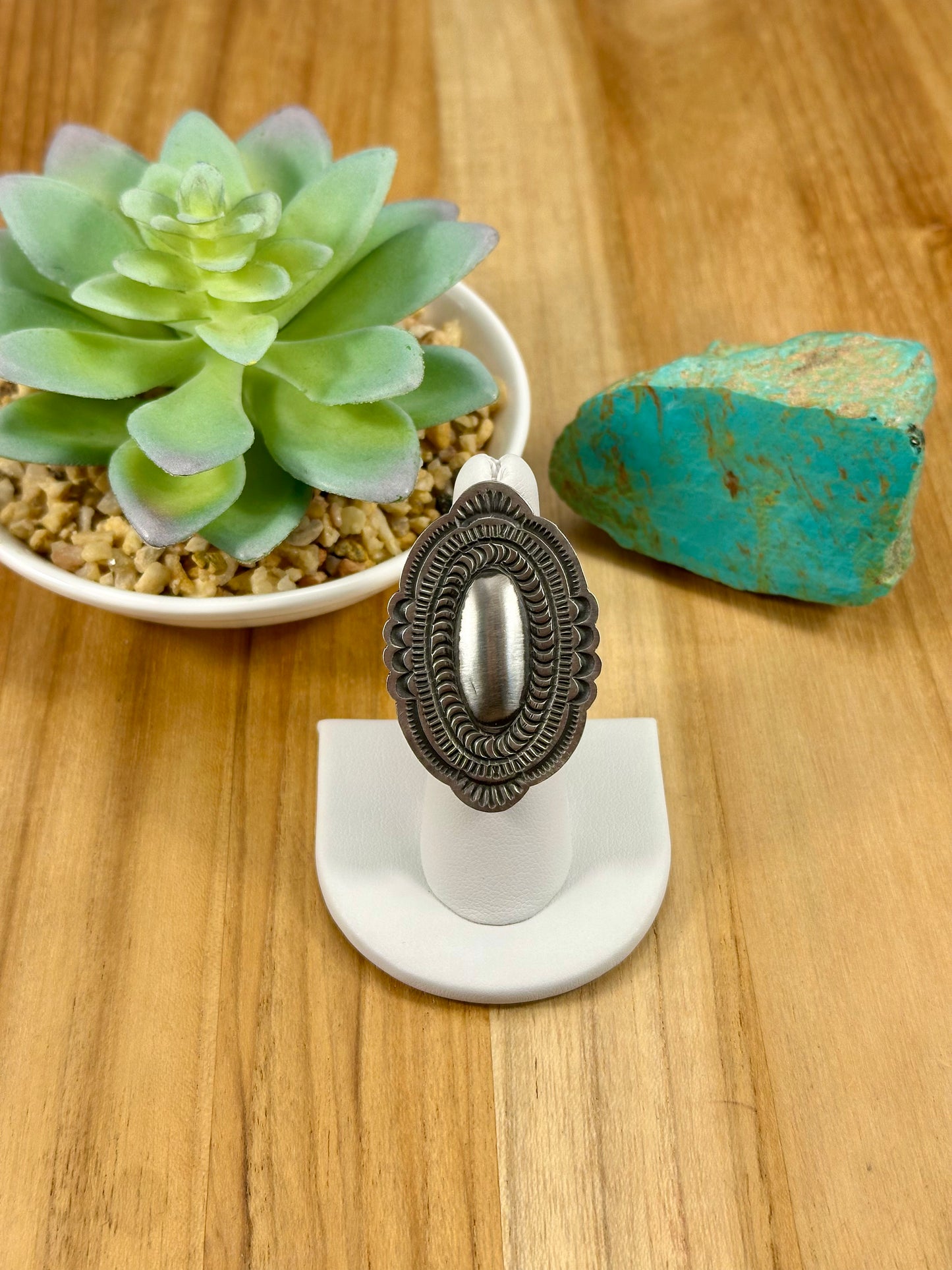 Sterling Silver Oval Concho Ring
