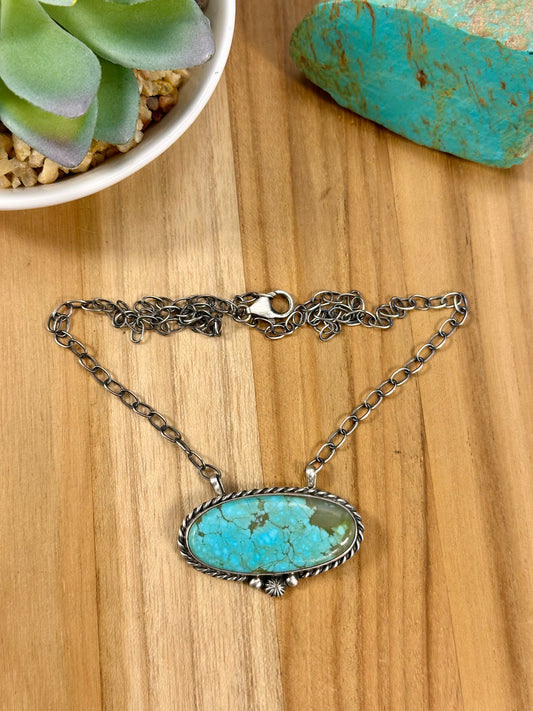 Kingman Turquoise Oval Sterling Silver Necklace