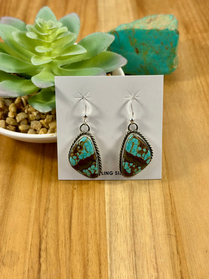#8 Turquoise Sterling Dangle Earrings