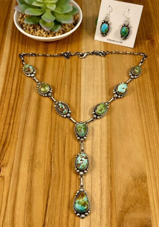 Sonoran Gold Turquoise Lariat Necklace Set