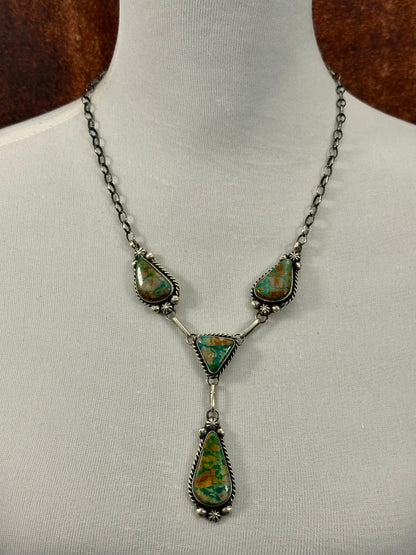 Kingman Turquoise Mini Lariat Necklace Set