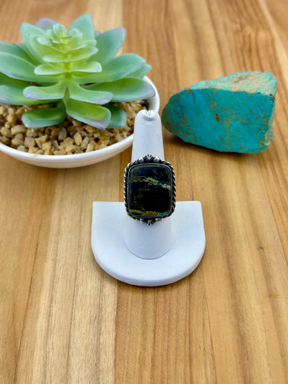 Blackjack Square Sterling Silver Ring