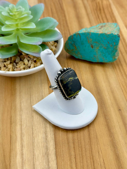 Blackjack Square Sterling Silver Ring