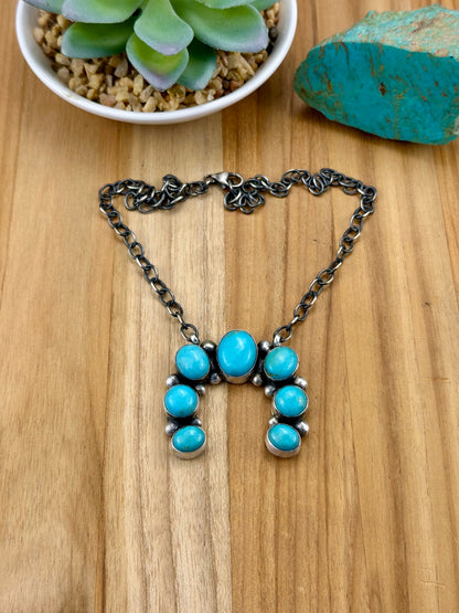 Kingman Turquoise Naja Necklace