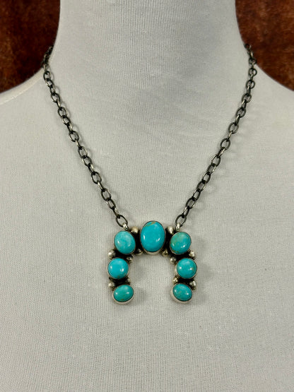 Kingman Turquoise Naja Necklace