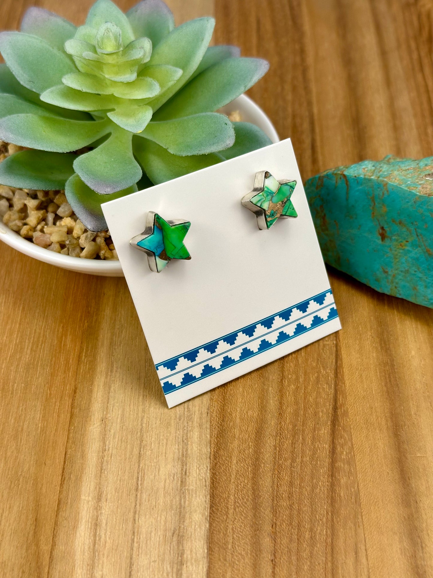 Peacock Dahlia Star Stud Earrings