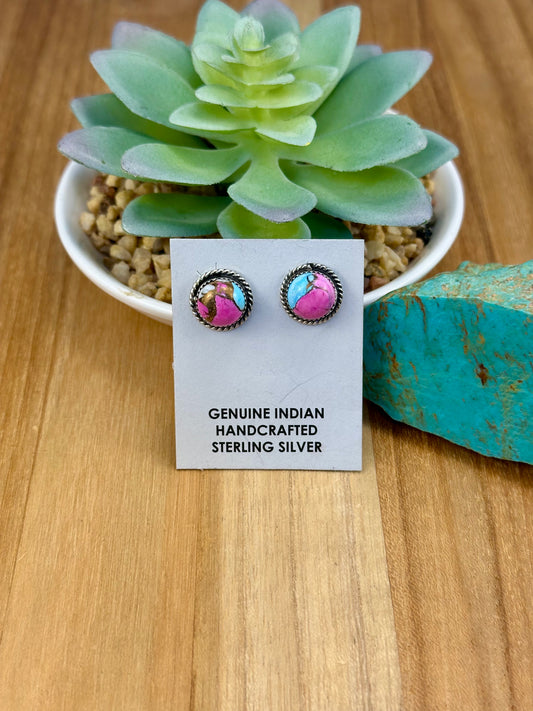 Cotton Candy Sterling Stud Earrings