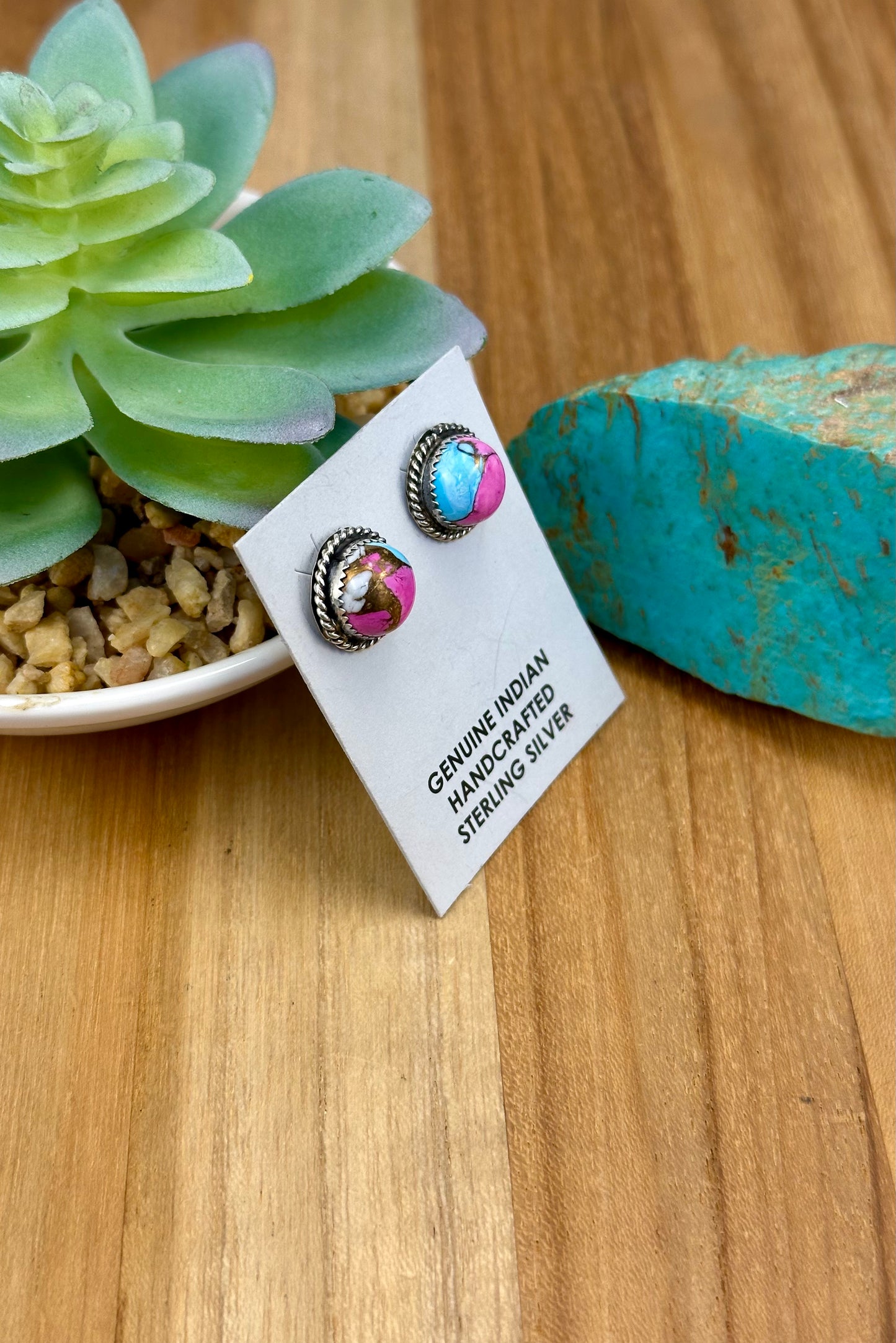 Cotton Candy Sterling Stud Earrings