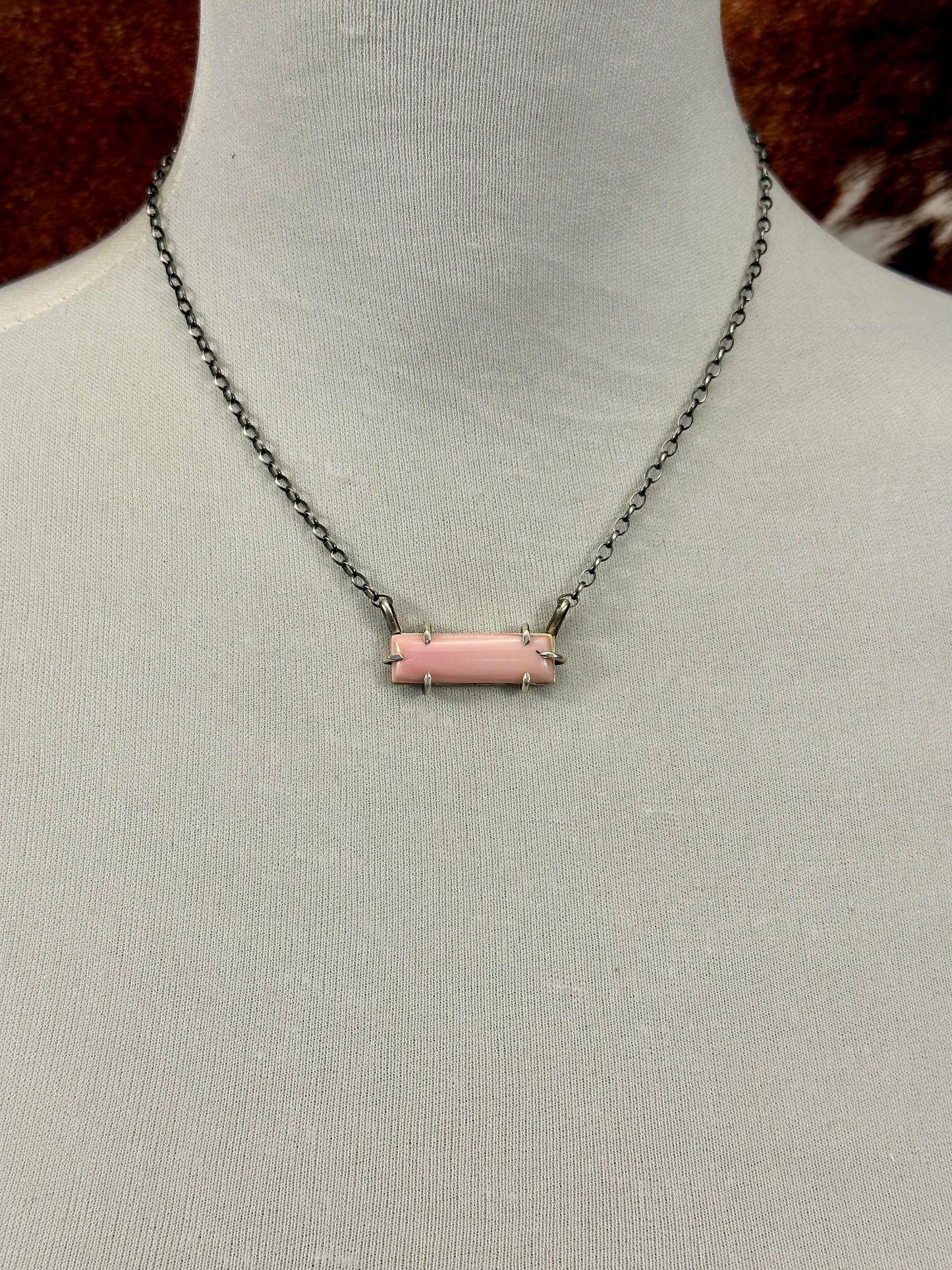 Pink Conch Waterproof Bar Necklace