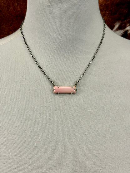 Pink Conch Waterproof Bar Necklace