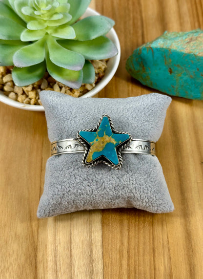 Kingman Turquoise Star Sterling Cuff