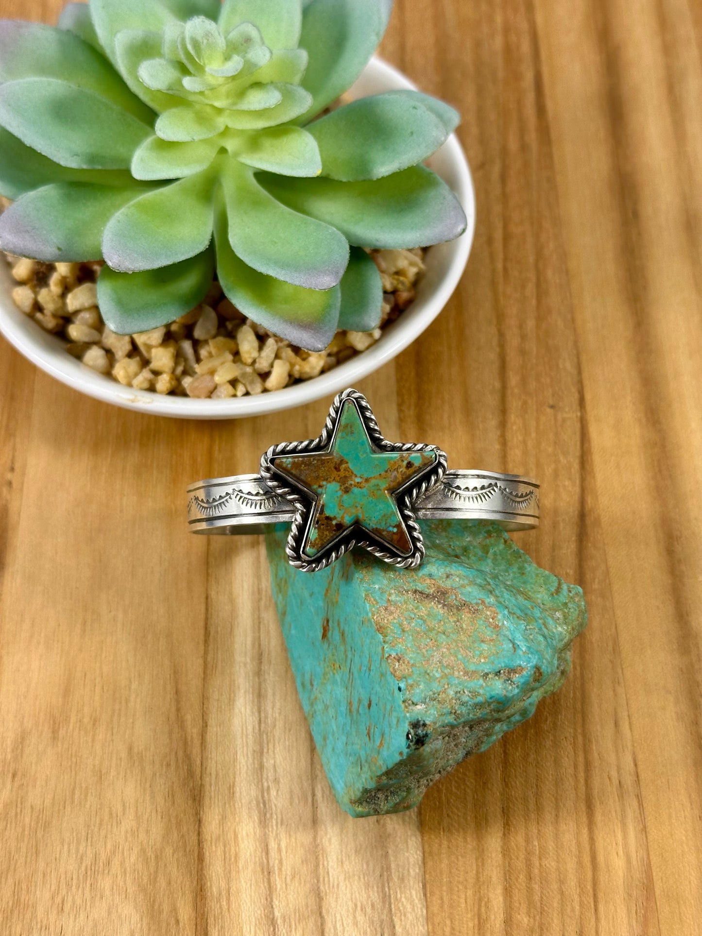 Kingman Turquoise Star Star Cuff