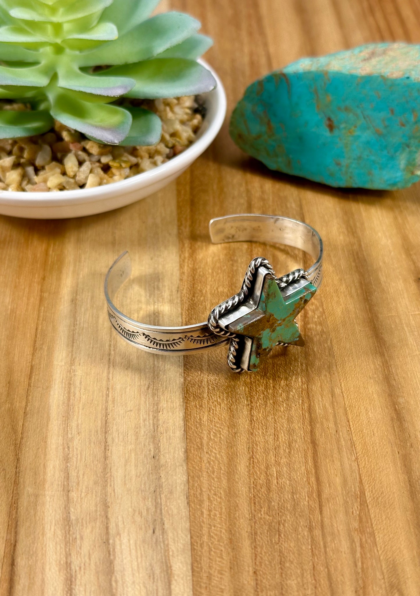 Kingman Turquoise Star Star Cuff
