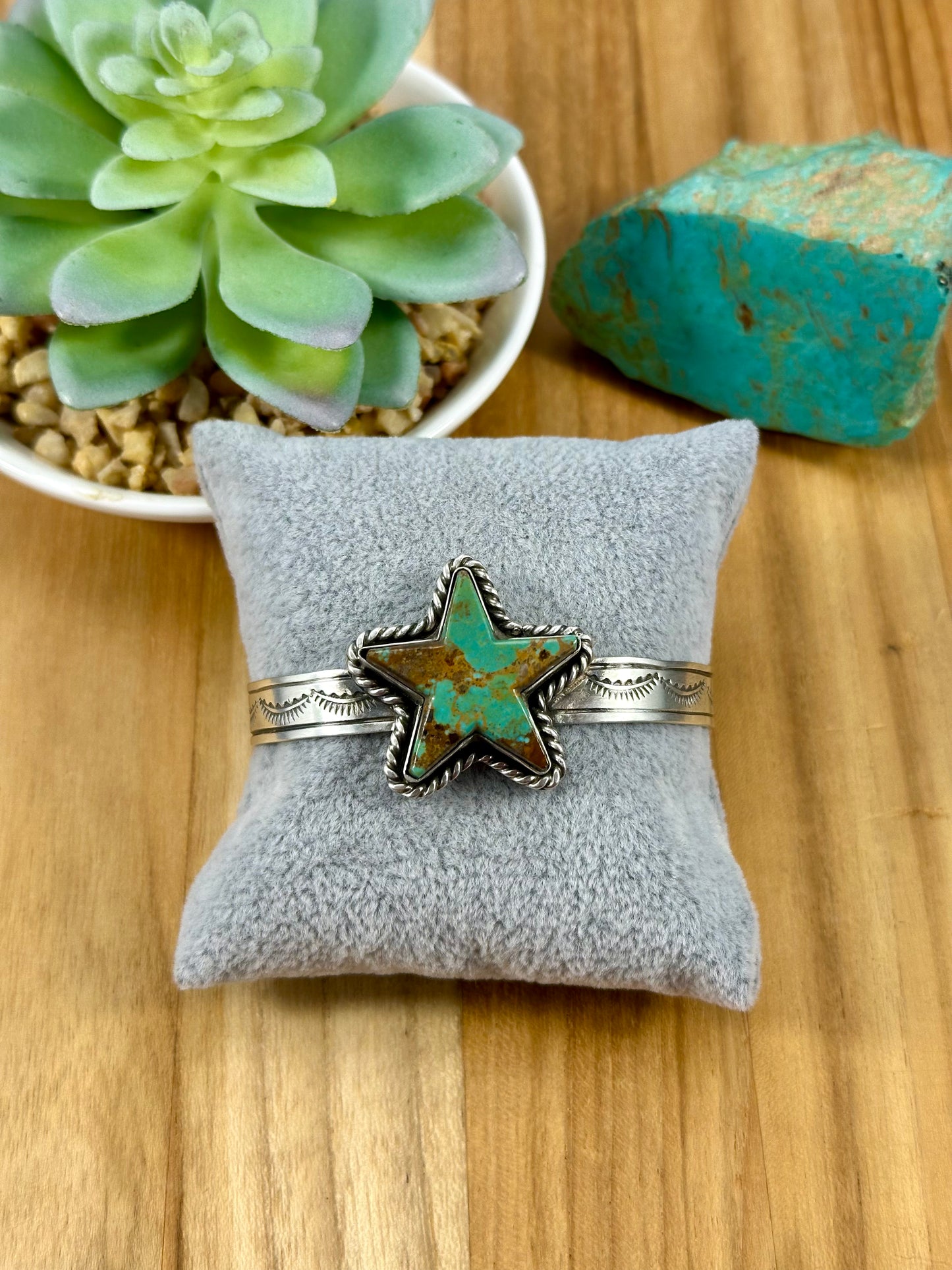 Kingman Turquoise Star Star Cuff