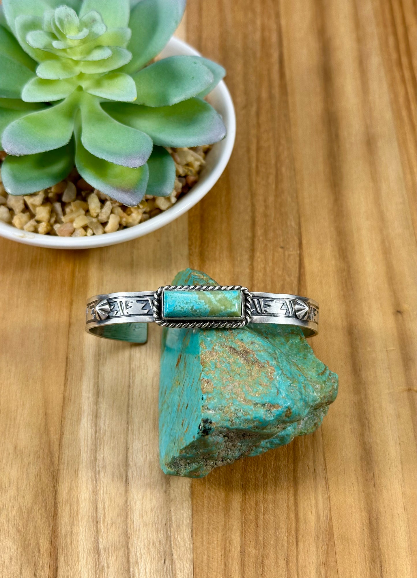 Kingman Turquoise Bar Sterling Cuff
