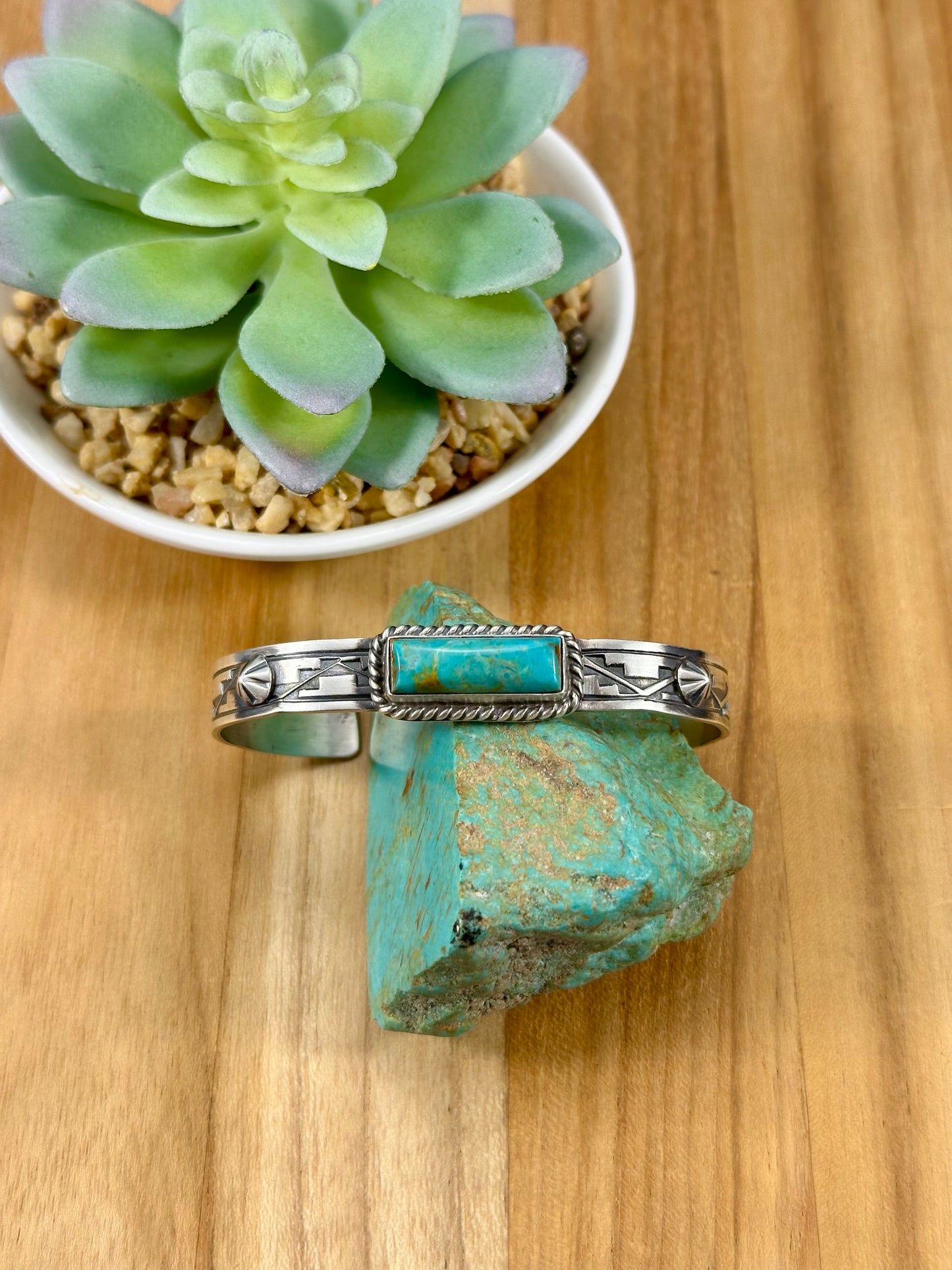 Kingman Turquoise Bar Sterling Cuff