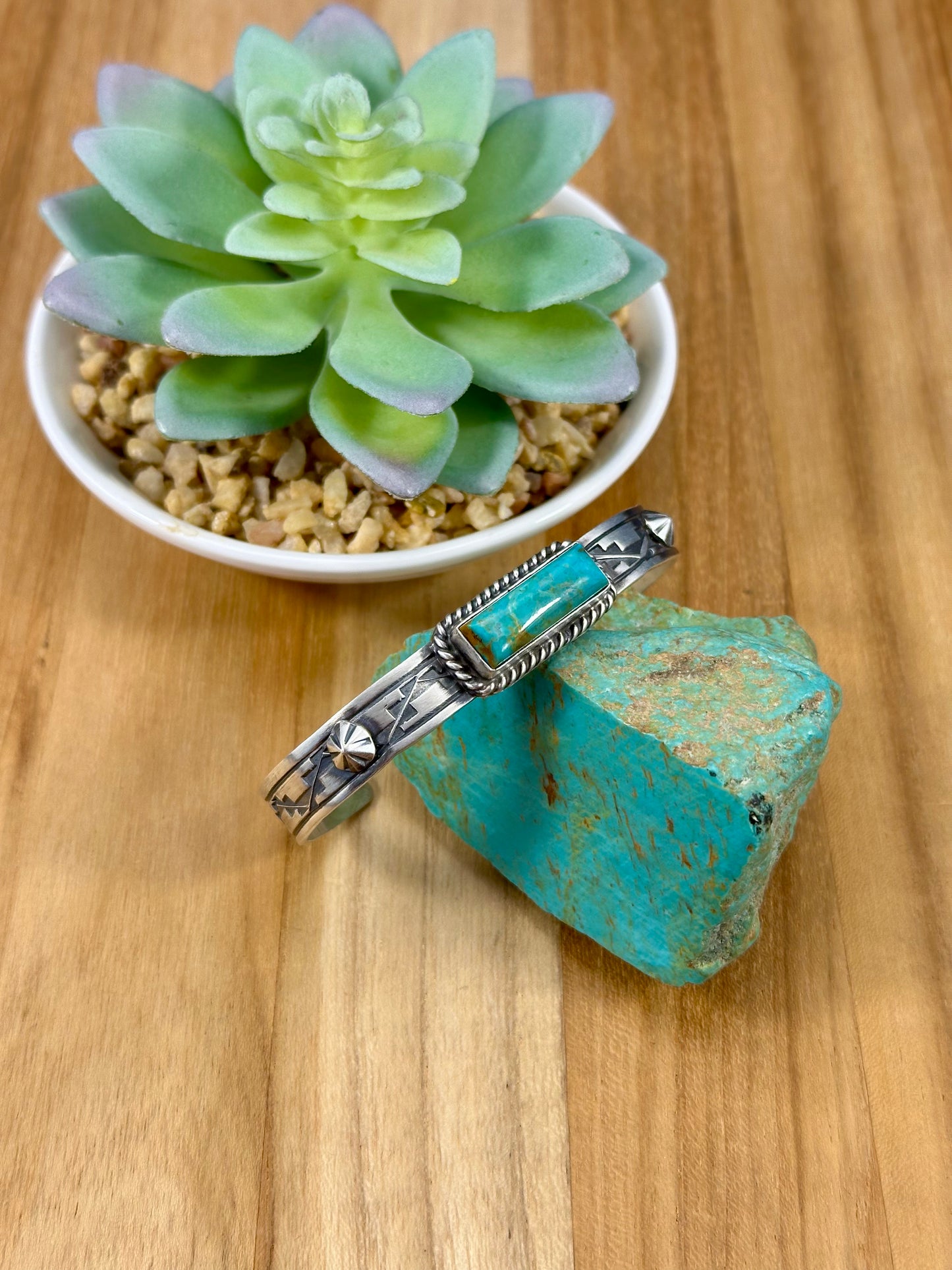 Kingman Turquoise Bar Sterling Cuff