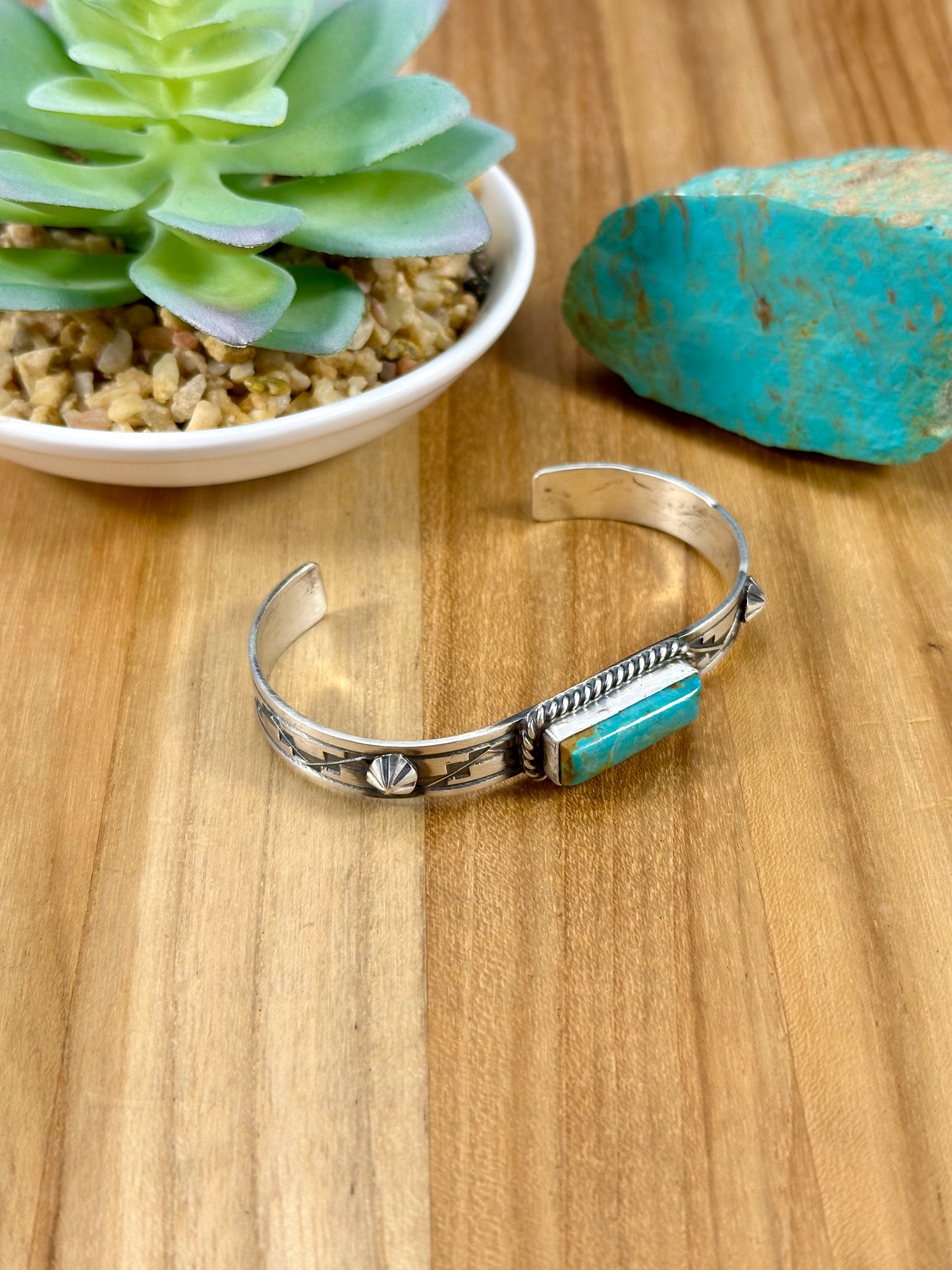 Kingman Turquoise Bar Sterling Cuff