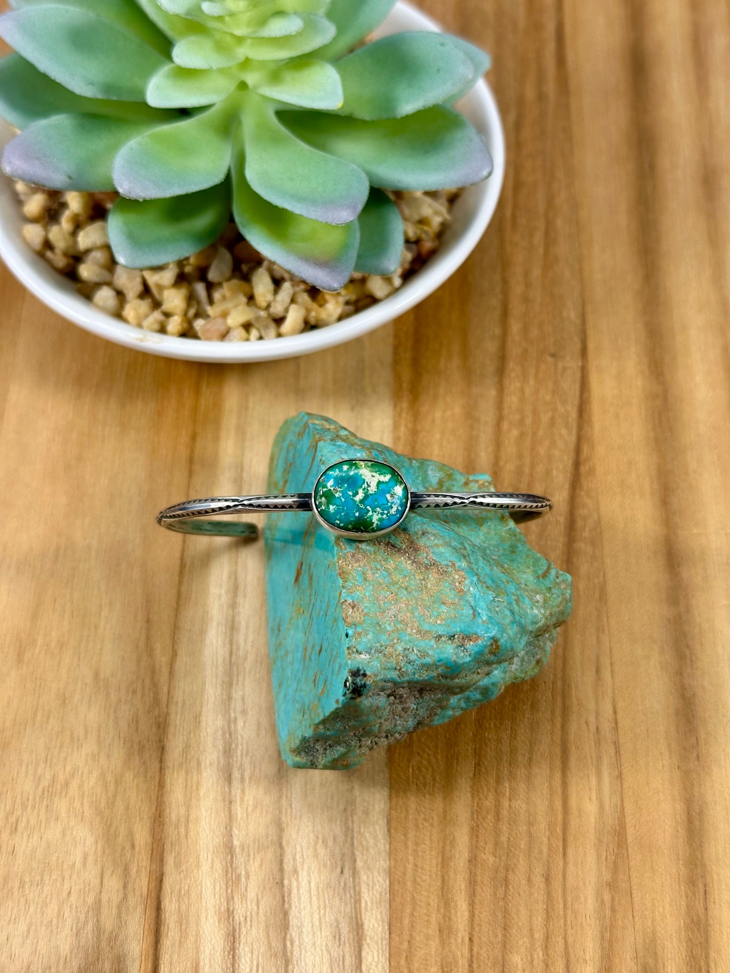 Sonoran Gold Single Stone Sterling Cuff