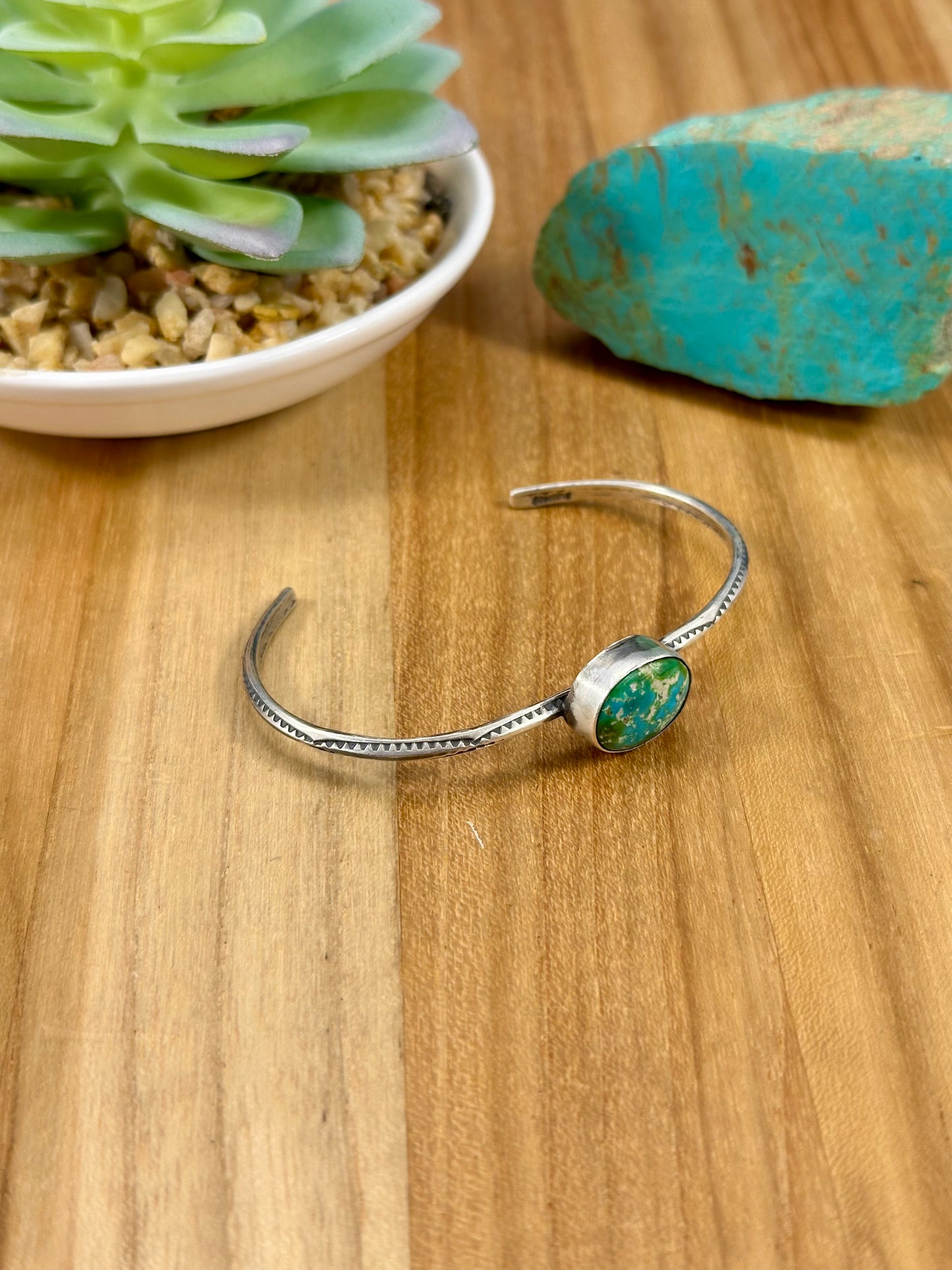 Sonoran Gold Single Stone Sterling Cuff