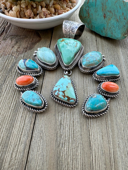 Multi Color Naja Sterling Silver Pendant