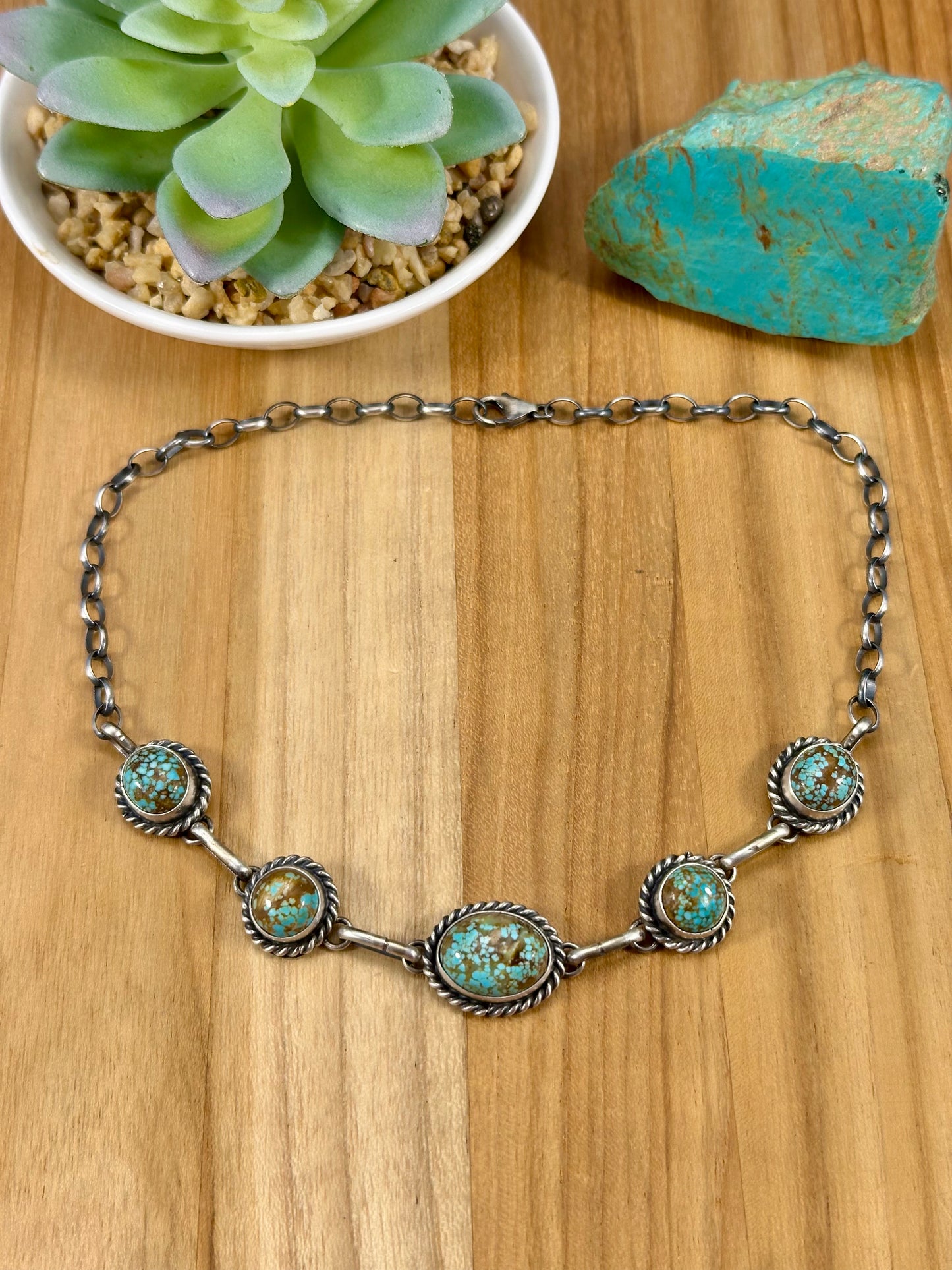 #8 Turquoise 5 Stone Choker Necklace