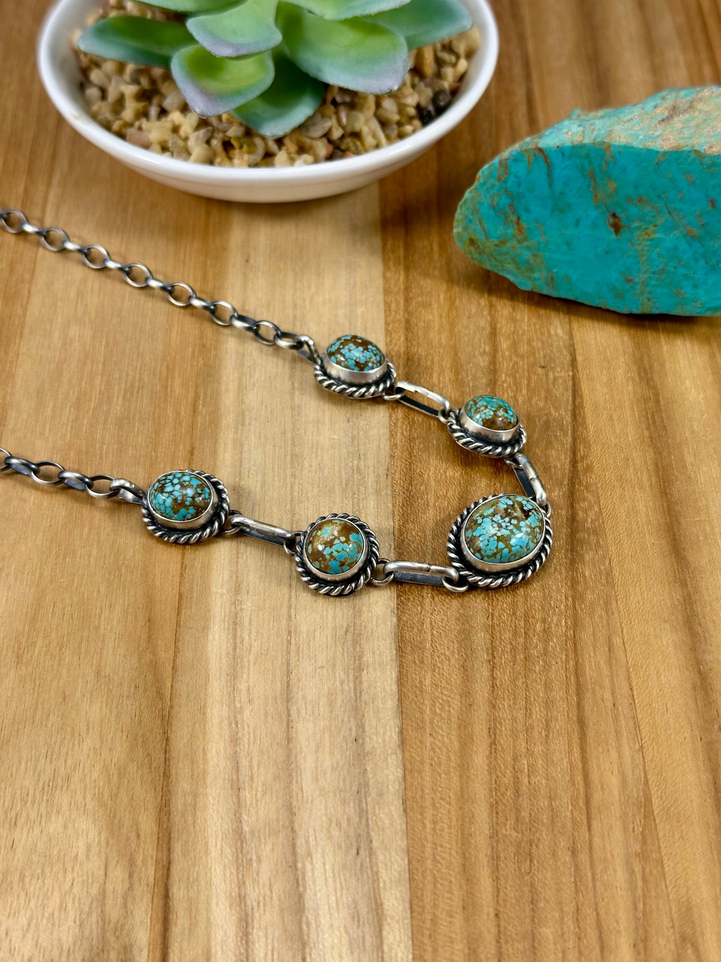 #8 Turquoise 5 Stone Choker Necklace