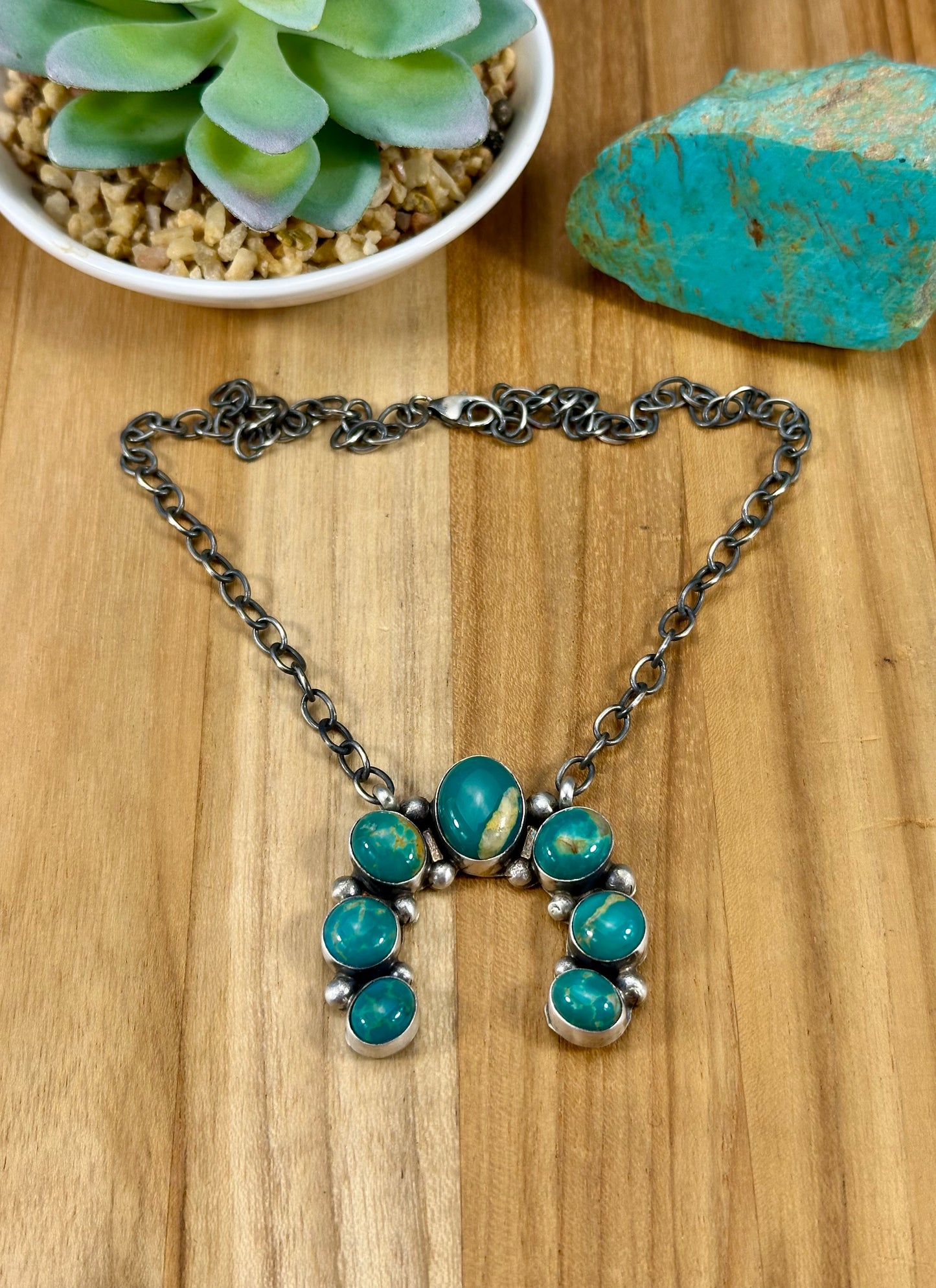 Kingman Turquoise Naja Sterling Necklace
